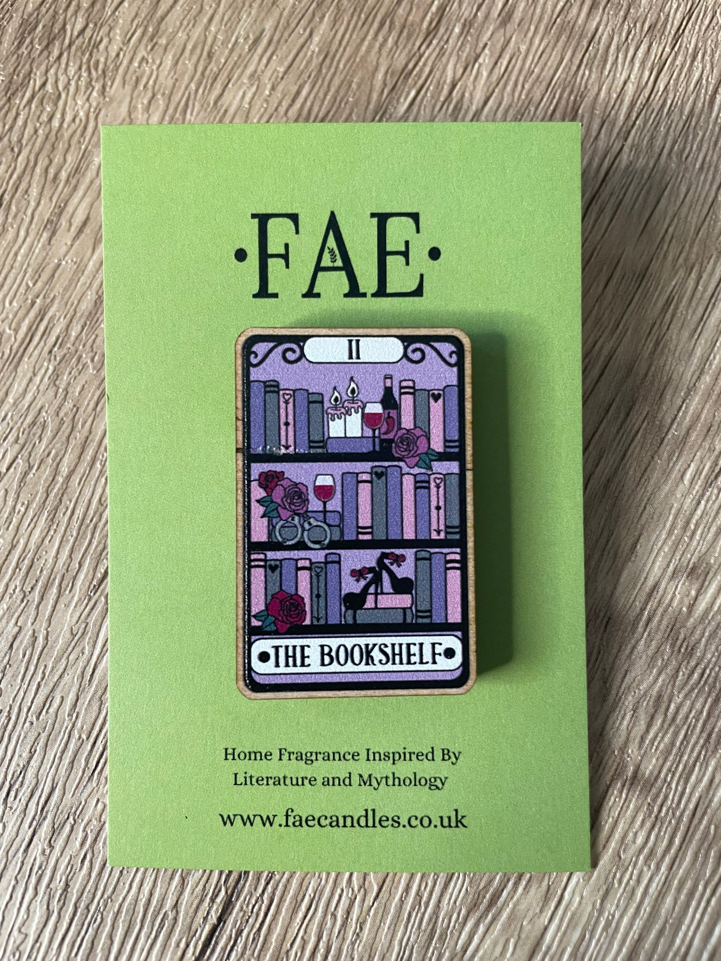 The Romance Bookshelf - Wooden Pin Badge