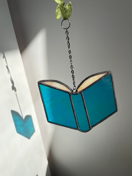Blue Book Stained Glass Ornament