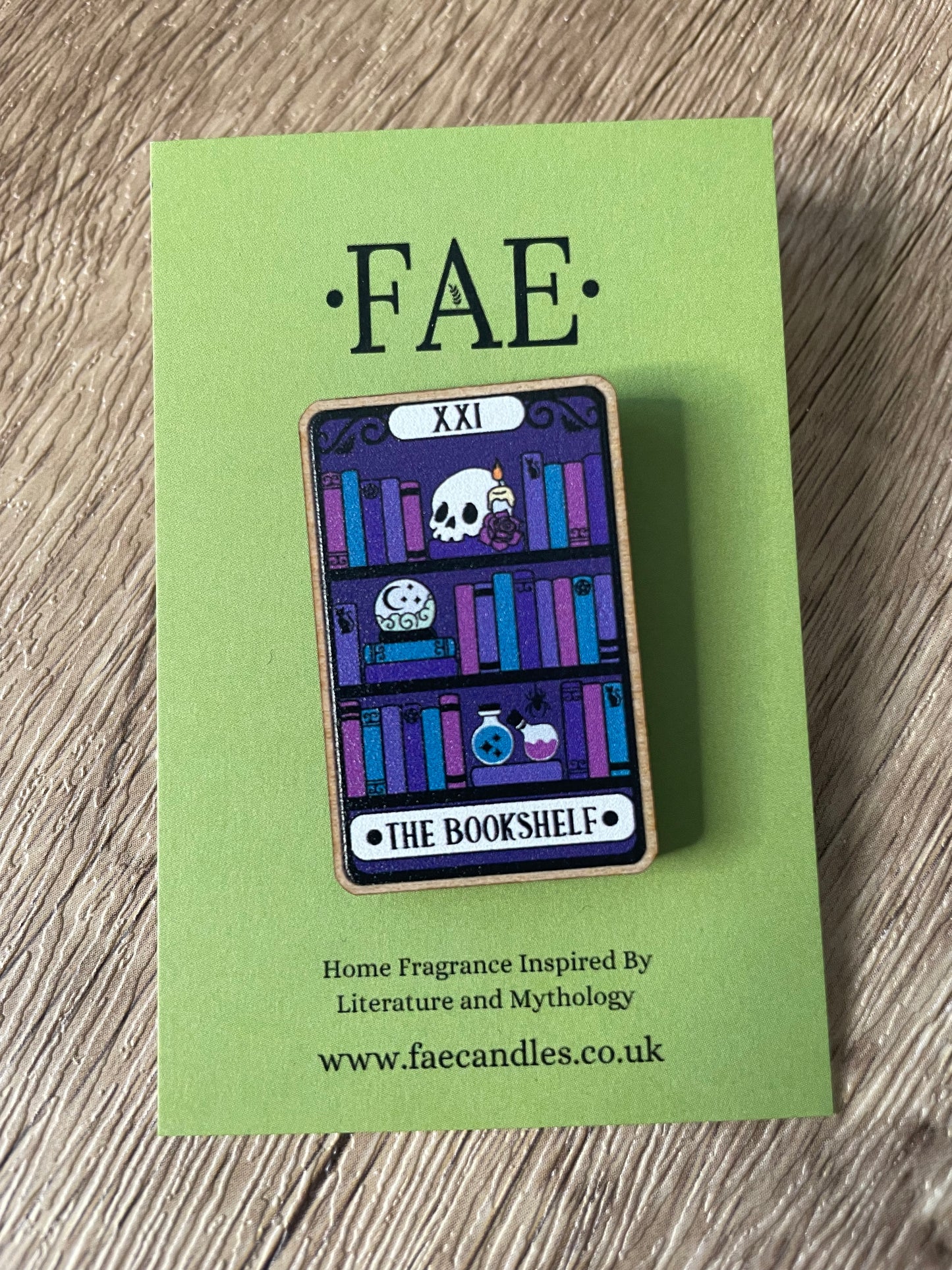 The Witchy Bookshelf - Wooden Pin Badge