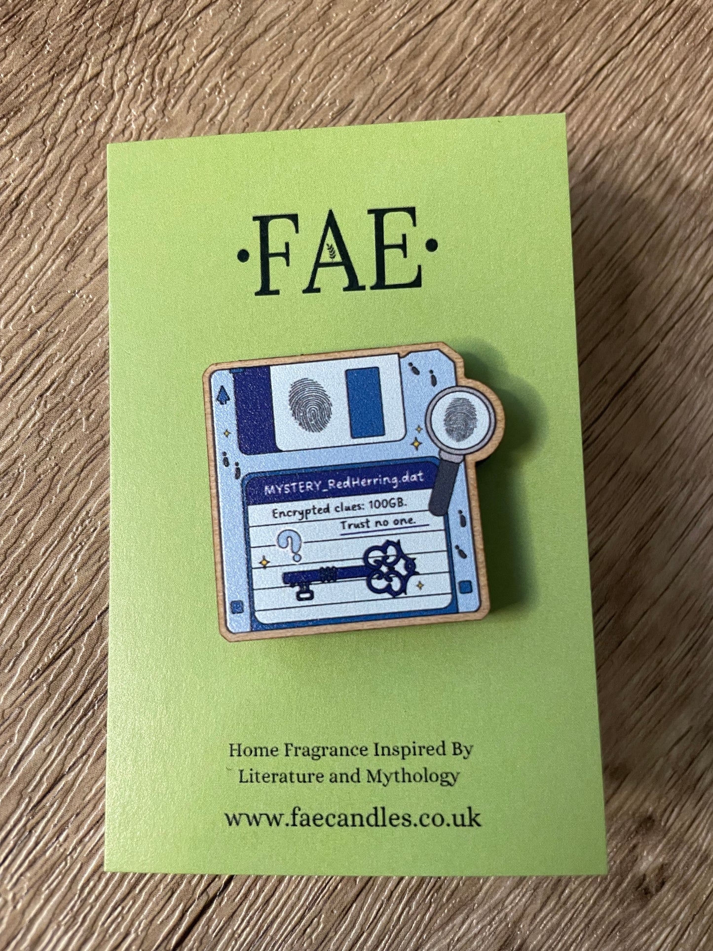 Mystery Floppy Disc - Wooden Pin Badge