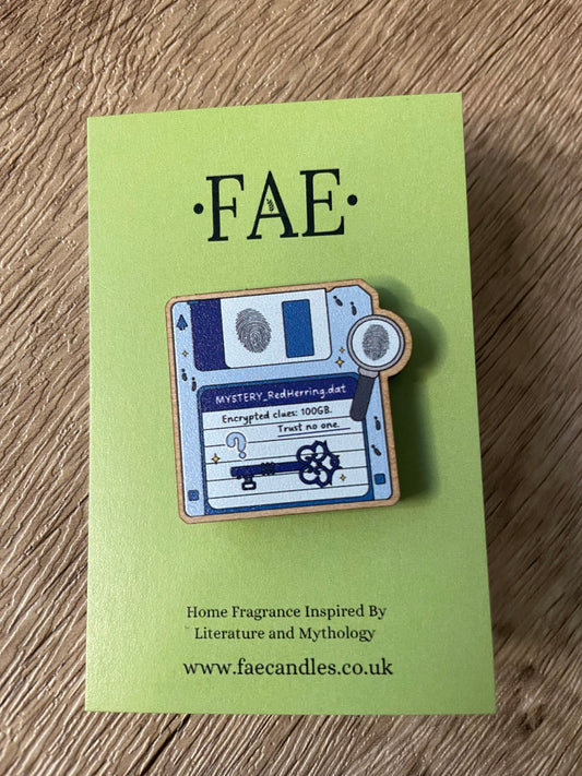 Mystery Floppy Disc - Wooden Pin Badge