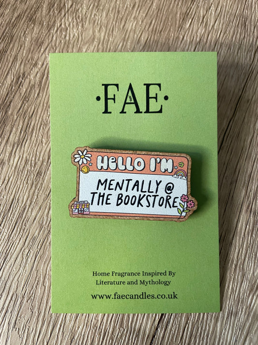 Hello (Bookstore) - Wooden Pin Badge