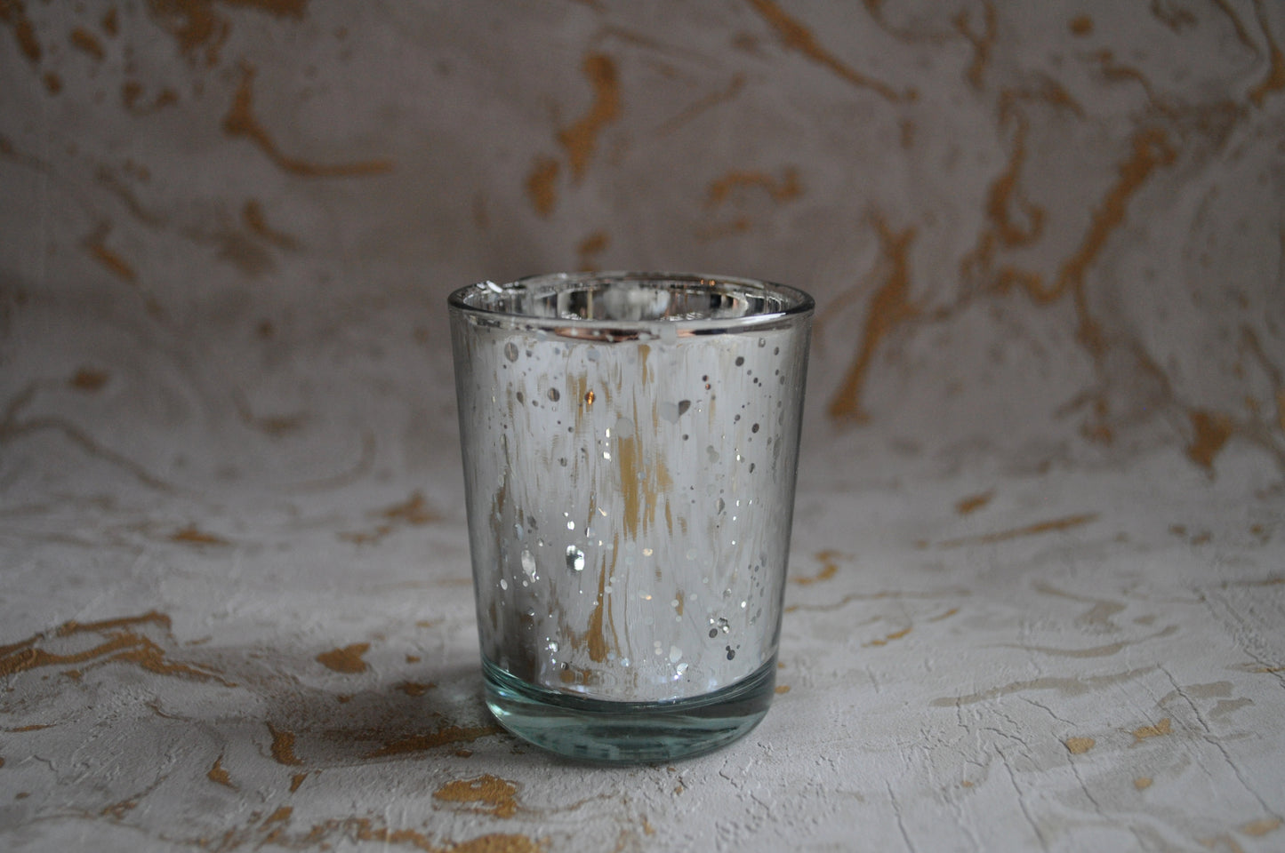 Silver Speckled Tea Light Holder